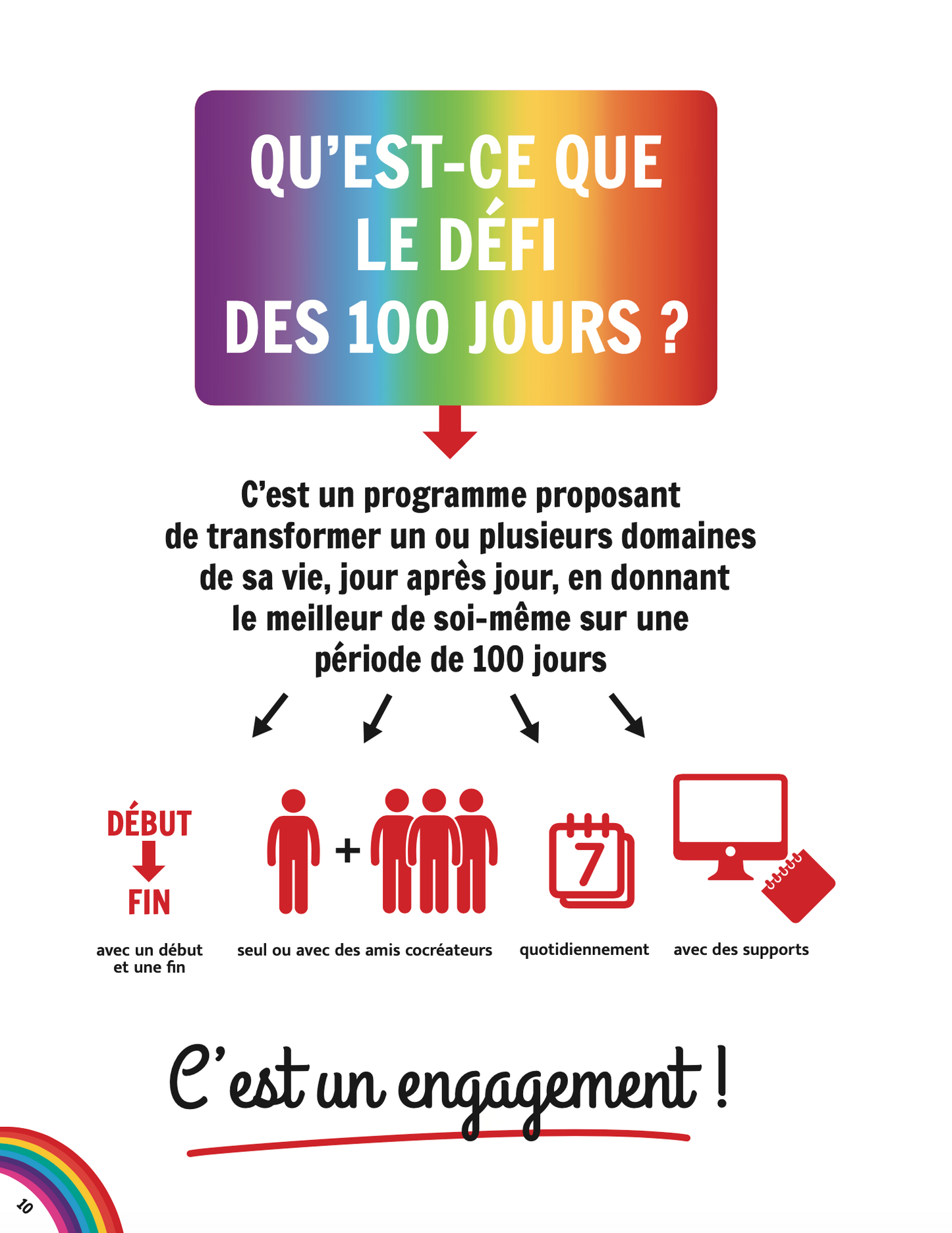 Cahier d’exercices du Défi des 100 jours POUR UNE VIE ARC-EN-CIEL