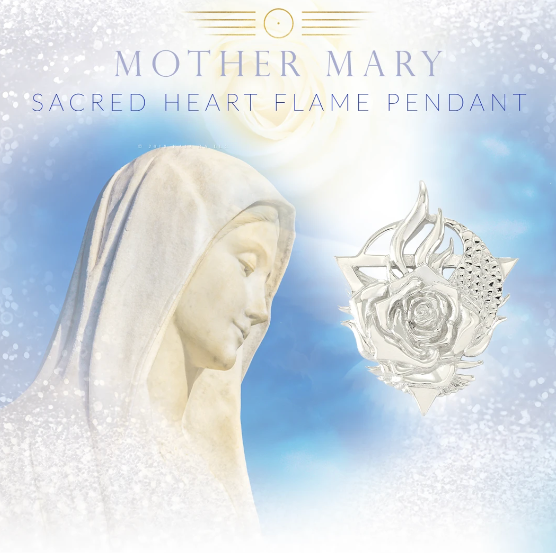 MÈRE MARIE | Pendentif SACRÉ-COEUR en ARGENT | LE CODE SOPHIA