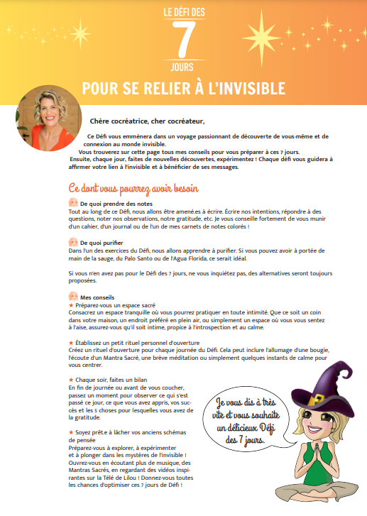 Défi des 7 jours pour se relier à l'invisible (ebook)