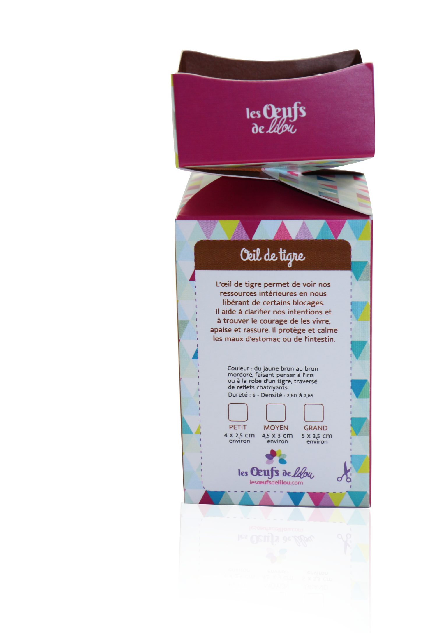 Kit complet Oeuf de Yoni OEIL DE TIGRE : pierre de la force intérieure et de l’ancrage physique, Les Oeufs de Lilou