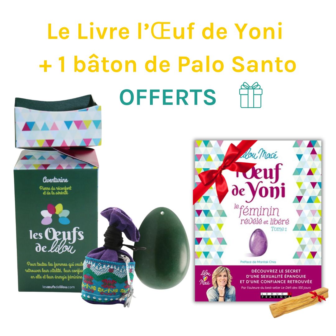 Kit complet Œuf de Yoni Aventurine GRAND PERCÉ, pour les Mamans en Quête d’Équilibre 🎁Offre spéciale