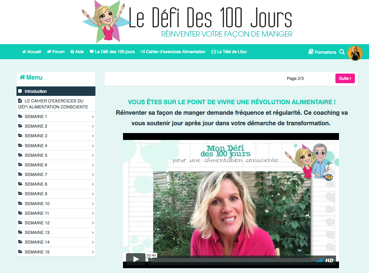 100 VIDÉOS DE COACHING Défi des 100 jours POUR RÉINVENTER SA FAÇON DE MANGER