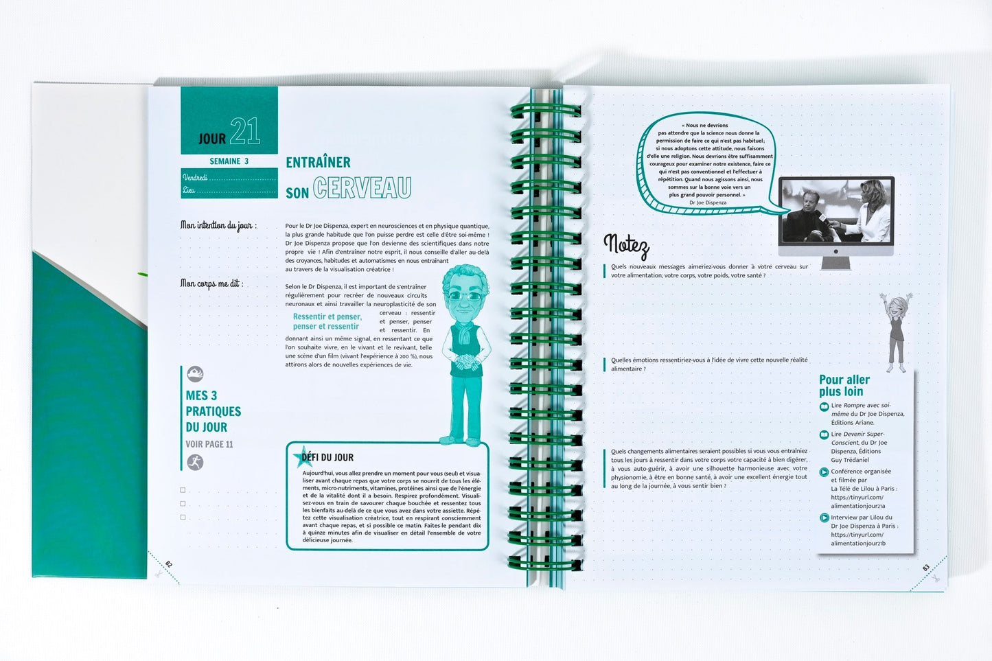 PACK Cahier d'exercices du Défi des 100 jours ALIMENTATION CONSCIENTE + Carnet de notes