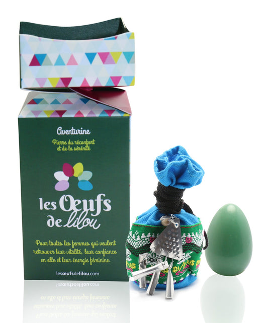 Kit complet Œuf de Yoni Aventurine PETIT PERCÉ