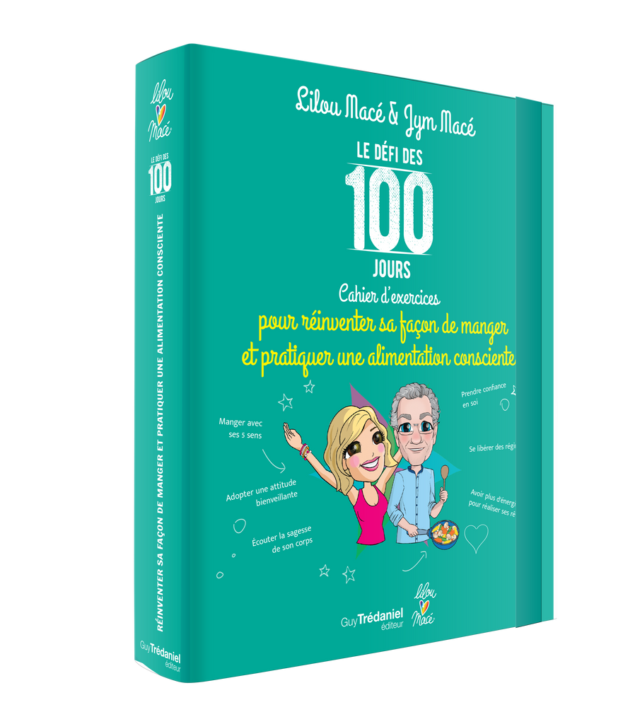 PACK Cahier d'exercices du Défi des 100 jours Alimentation Consciente  + 100 cartes Arc-en-ciel + POCHETTE CADEAU