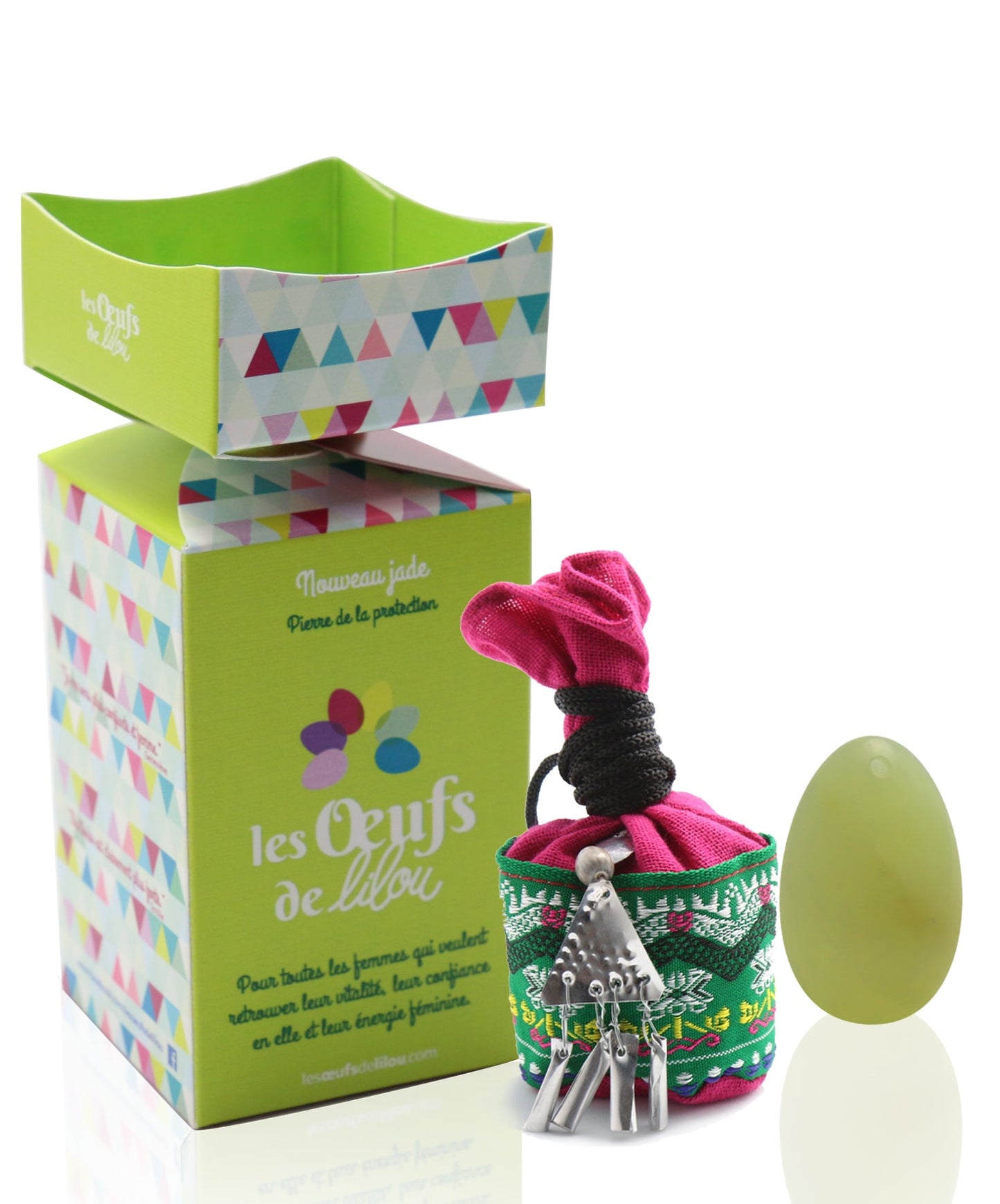 Kit complet Oeuf de Yoni Nouveau jade PETIT NON PERCÉ