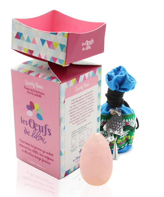 Kit complet Oeuf de Yoni Quartz Rose PETIT PERCÉ